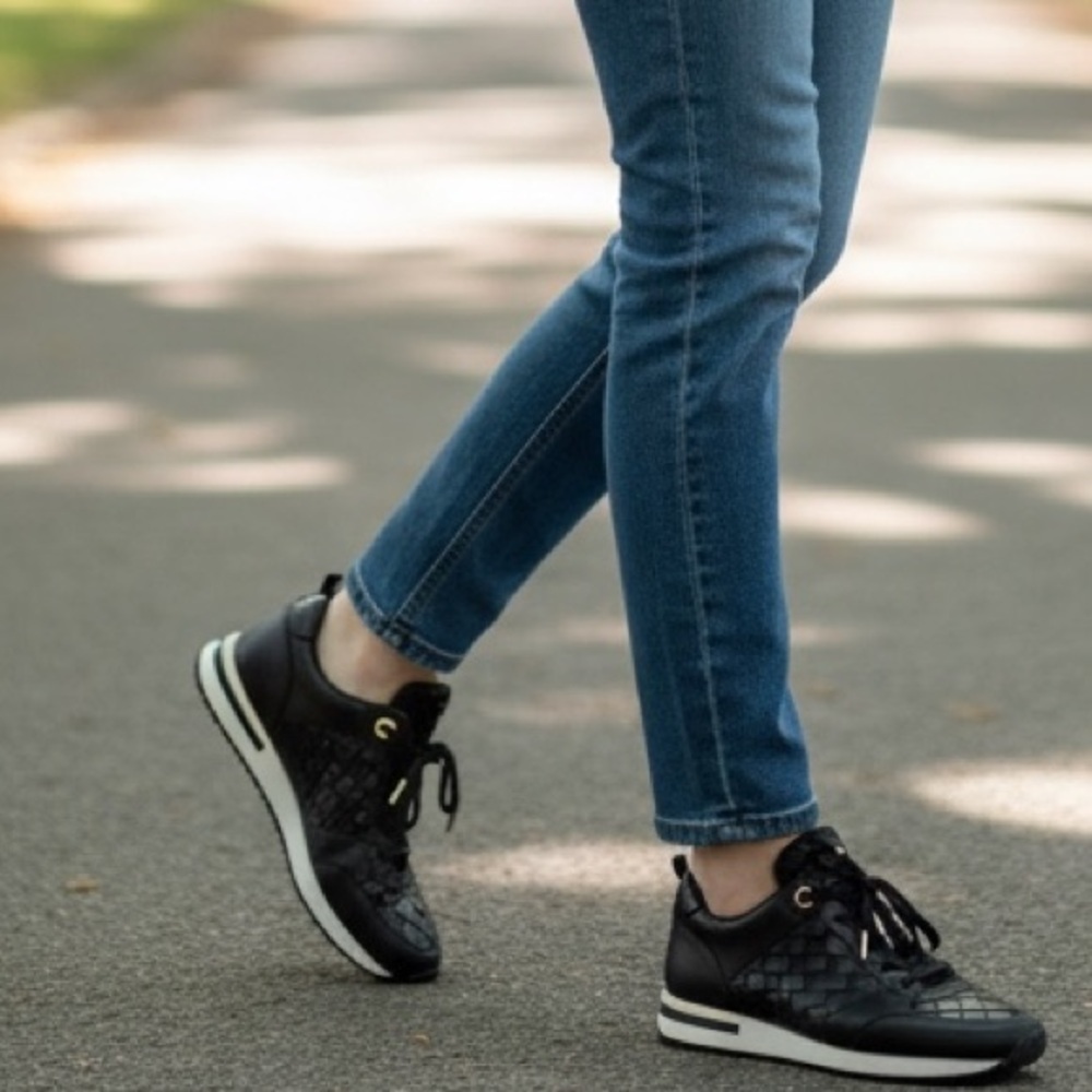 Georgie Woven Leather Trainer